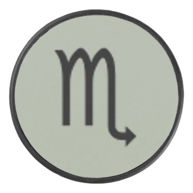 Scorpio Zodiac Symbol Standard by Kenneth Yoncich Hockey Puck (Front)
