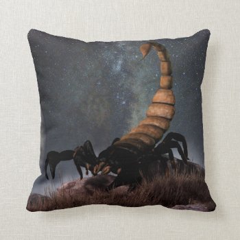 Scorpio Zodiac Symbol Throw Pillow by ArtOfDanielEskridge at Zazzle