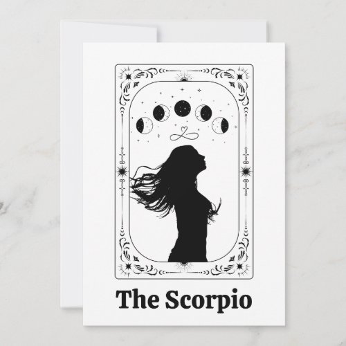 Scorpio Zodiac Tarot Feminist BFF Magical Mystical Invitation