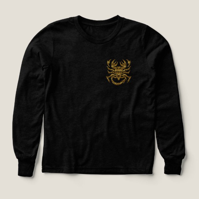 Scorpio Zodiac - Tribal Gold Tri-Blend Shirts (Design Front)