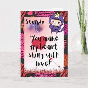 Scorpio Zodiac Valentines Personalized Card