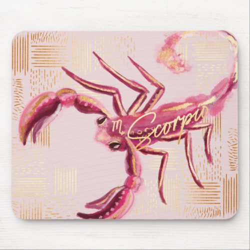 Scorpio Zodiac Watercolour Artistry mousepad