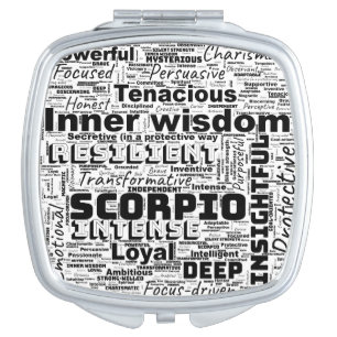 Scorpio Zodiac Word Cloud Inspiration  Compact Mirror