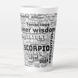 Scorpio Zodiac Word Cloud Inspiration Latte Mug