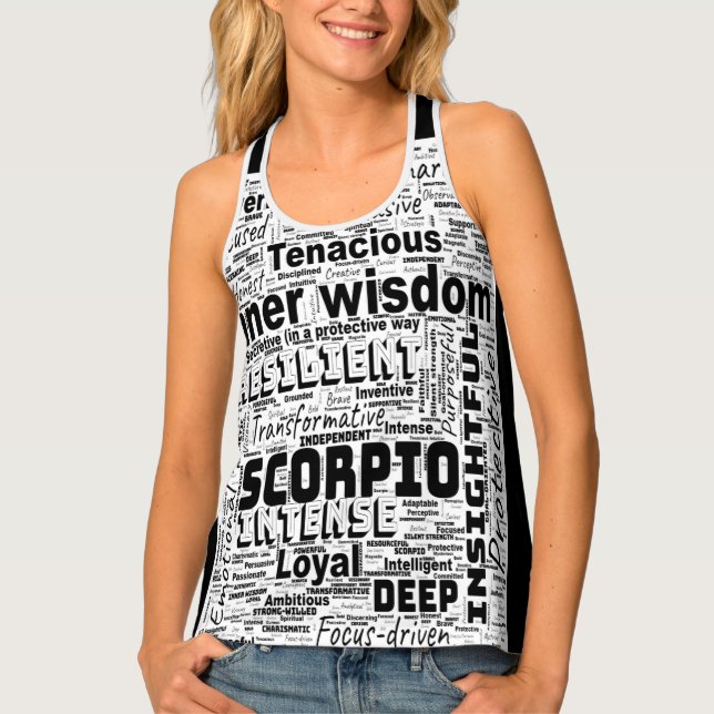 Scorpio Zodiac Word Cloud Inspiration Tank Top (Front)