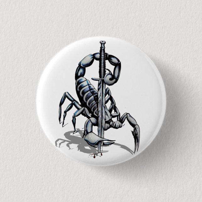 Scorpion, 3D illustration T-Shirt Trucker Hat Button (Front)