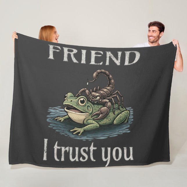 Scorpion and Frog - Friend, I Trust You Fleece Blanket (In Situ)