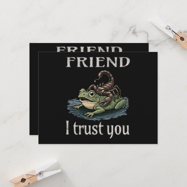 Scorpion and Frog - Friend, I Trust You Invitation (Front/Back In Situ)