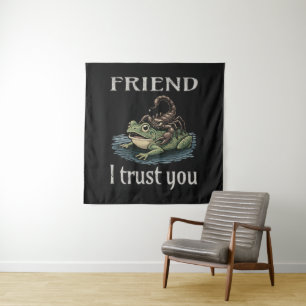 Scorpion and Frog - Friend, I Trust You Tapestry