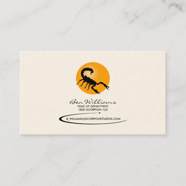 Scorpion Business Card (W/ Sun Backdrop) (Front)