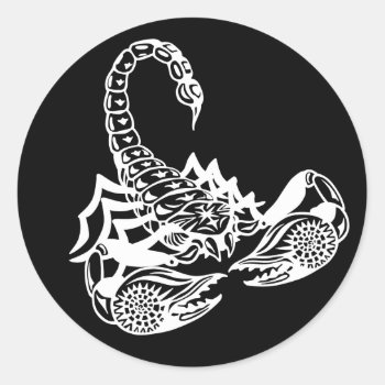 Scorpion Classic Round Sticker by insimalife at Zazzle
