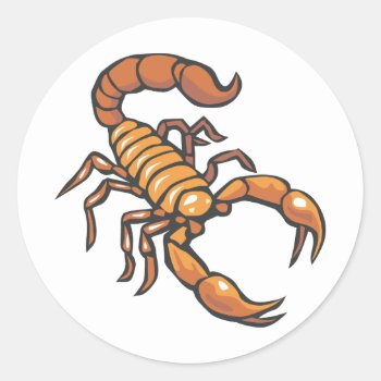 Scorpion Classic Round Sticker by FaerieRita at Zazzle