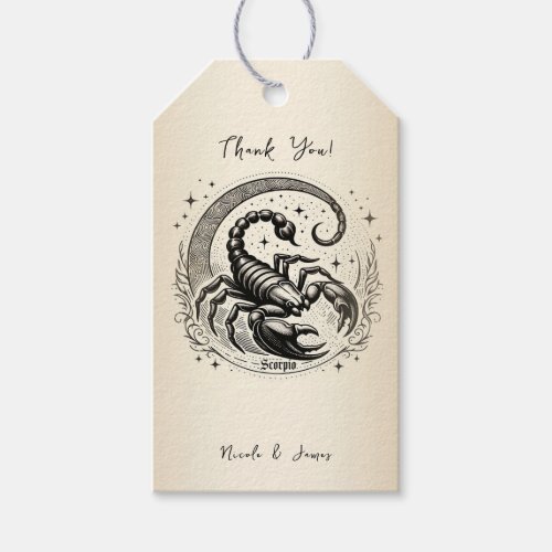 Scorpion Crescent Moon Astrology Zodiac Scorpio Gift Tags