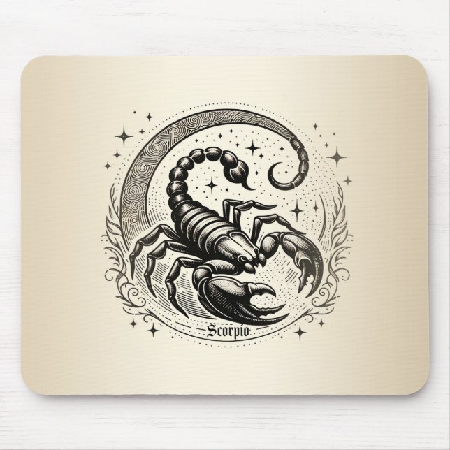 Scorpion Crescent Moon Astrology Zodiac Scorpio Mouse Pad (Front)