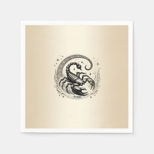 Scorpion Crescent Moon Astrology Zodiac Scorpio Napkins