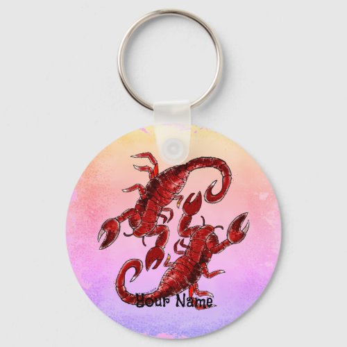 Scorpion Dance custom name Keychain