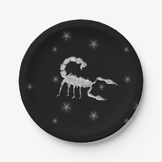 Scorpion Design Black Paper Plates