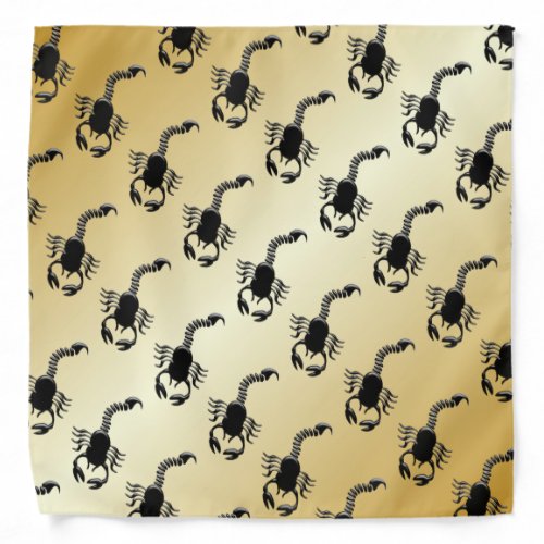 Scorpion Design Gold Coloured Bandana