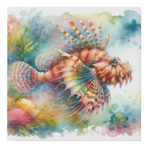 Scorpion Fish AREF1103 _ Watercolor Faux Canvas Print