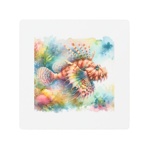 Scorpion Fish AREF1103 _ Watercolor Metal Print