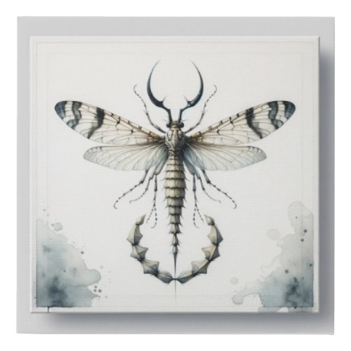 Scorpion Fly Watercolor IREF293 _ Watercolor Faux Canvas Print