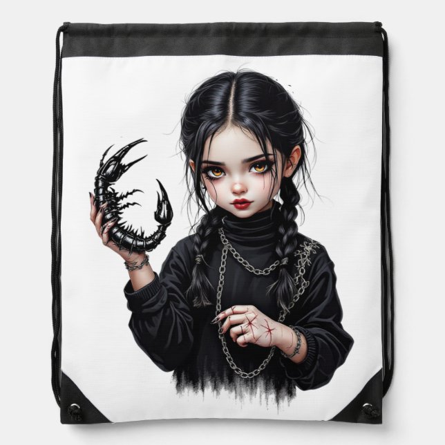 Scorpion Girl Drawstring Bag (Front)