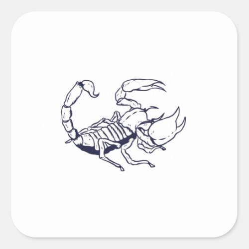 Scorpion Hand Drawn Outline Square Sticker