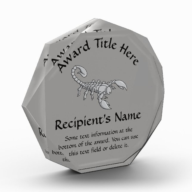 Scorpion Icon Acrylic Award (Left)