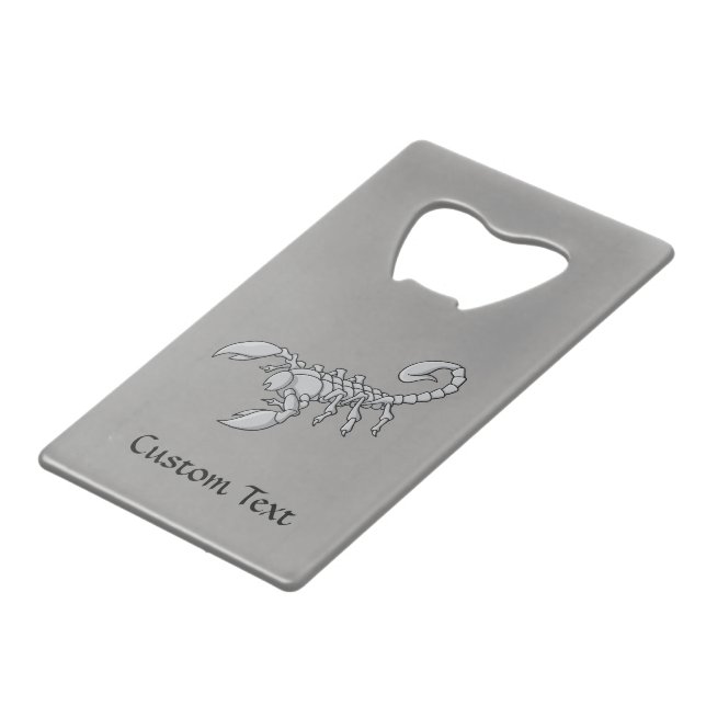 Scorpion Icon Credit Card Bottle Opener (Front Angled)