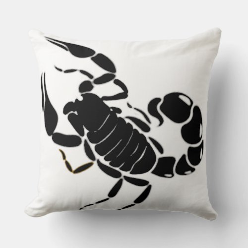 scorpion powerful throw pillow
