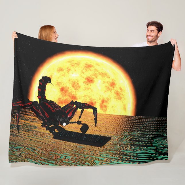 SCORPION ROBOT FLEECE BLANKET (In Situ)