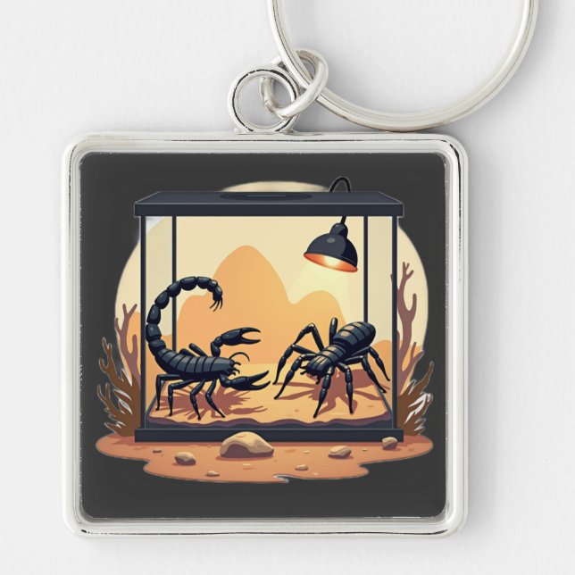 Scorpion Terrarium Habitat Keychain (Front)