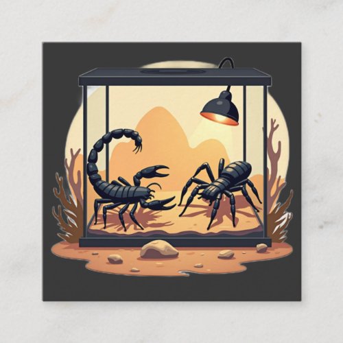 Scorpion Terrarium Habitat Square Business Card