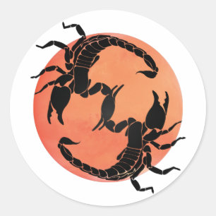 Scorpion Tribal Graphic Design Classic Round Sticker