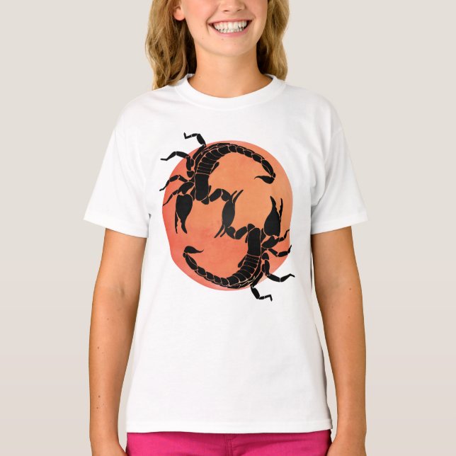 Scorpion Tribal Graphic Design T-Shirt (Front)