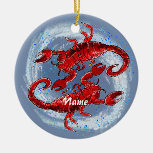 Scorpion Yin Yang Ceramic Ornament