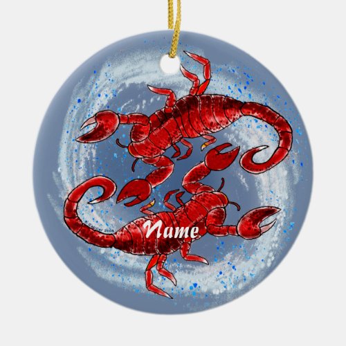 Scorpion Yin Yang Ceramic Ornament