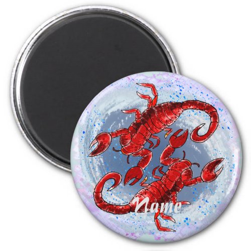 Scorpion Yin Yang custom name  magnet 