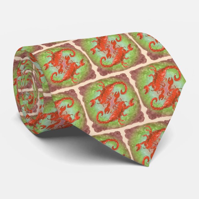 Scorpion Yin Yang  Neck Tie (Rolled)