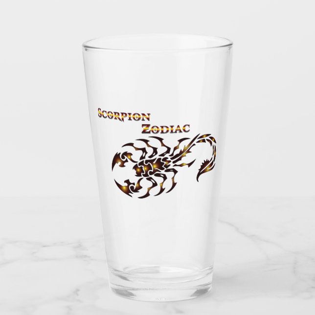 Scorpion Zodiac Drinkware Glass (Front)