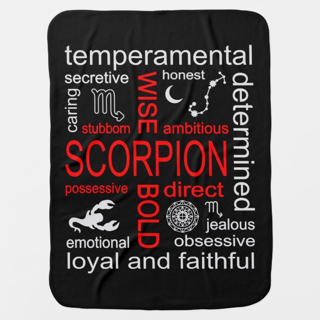Scorpion Zodiac Sign Baby Blanket (Front)