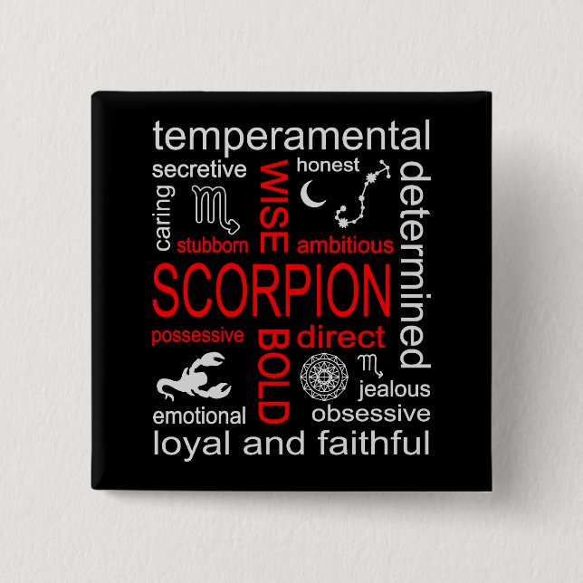 Scorpion Zodiac Sign Button (Front)