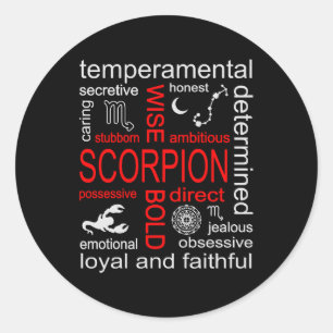 Scorpion Zodiac Sign Classic Round Sticker