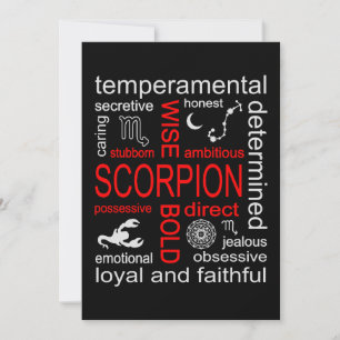 Scorpion Zodiac Sign Invitation
