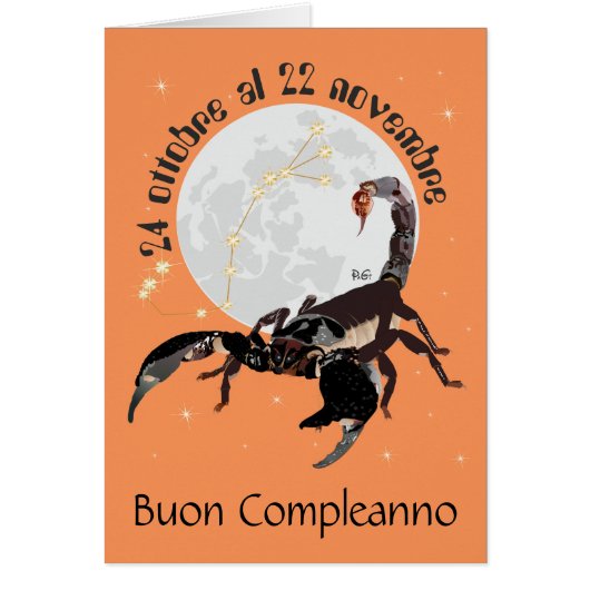 Scorpione 24 ottobre al 22 nov. Biglietti d'auguri (Front)