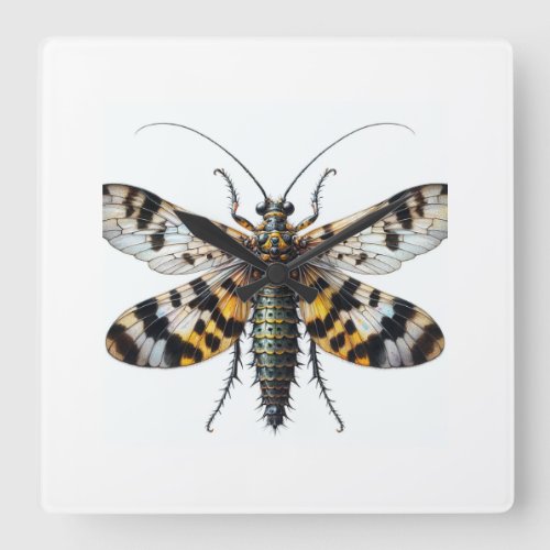 Scorpionfly 060624IREF124 _ Watercolor Square Wall Clock