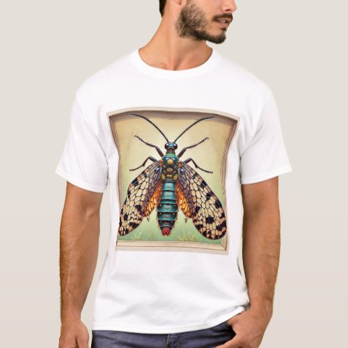 Scorpionfly dorsal view in watercolor and ink 2106 T_Shirt