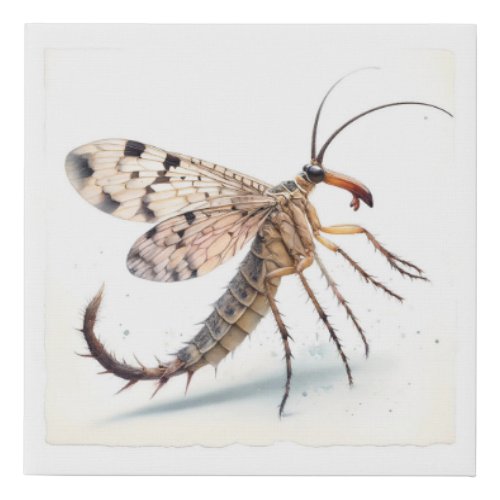 Scorpionfly Elegance IREF314 _ Watercolor by John  Faux Canvas Print