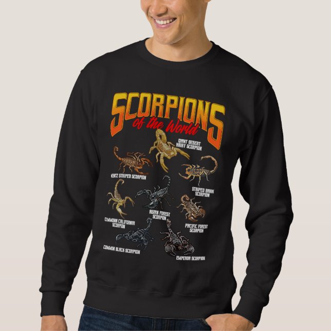 Scorpions Animals of the World Arachnology Animal Sweatshirt (Front)