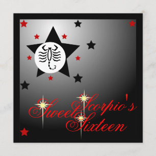 Scorpio's Zodiacal Fortune Sweet Sixteen-Customize Invitation